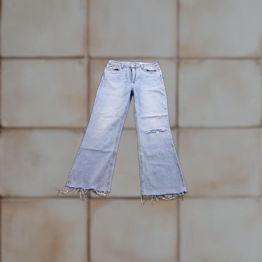 VINTAGE Rag & Bone Jeans Womens 28 Blue Casey High Rise Ankle Flare Fray Hem Lucy