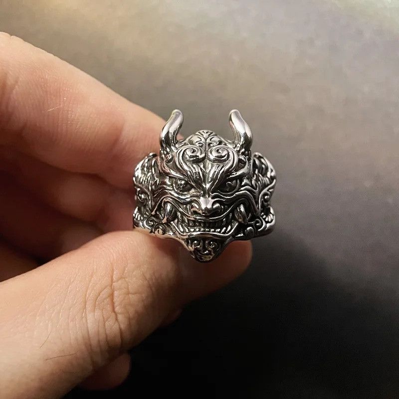 Jewelry × Vintage Retro Dragon Mask Ring Size ONE SIZE - 7 Thumbnail