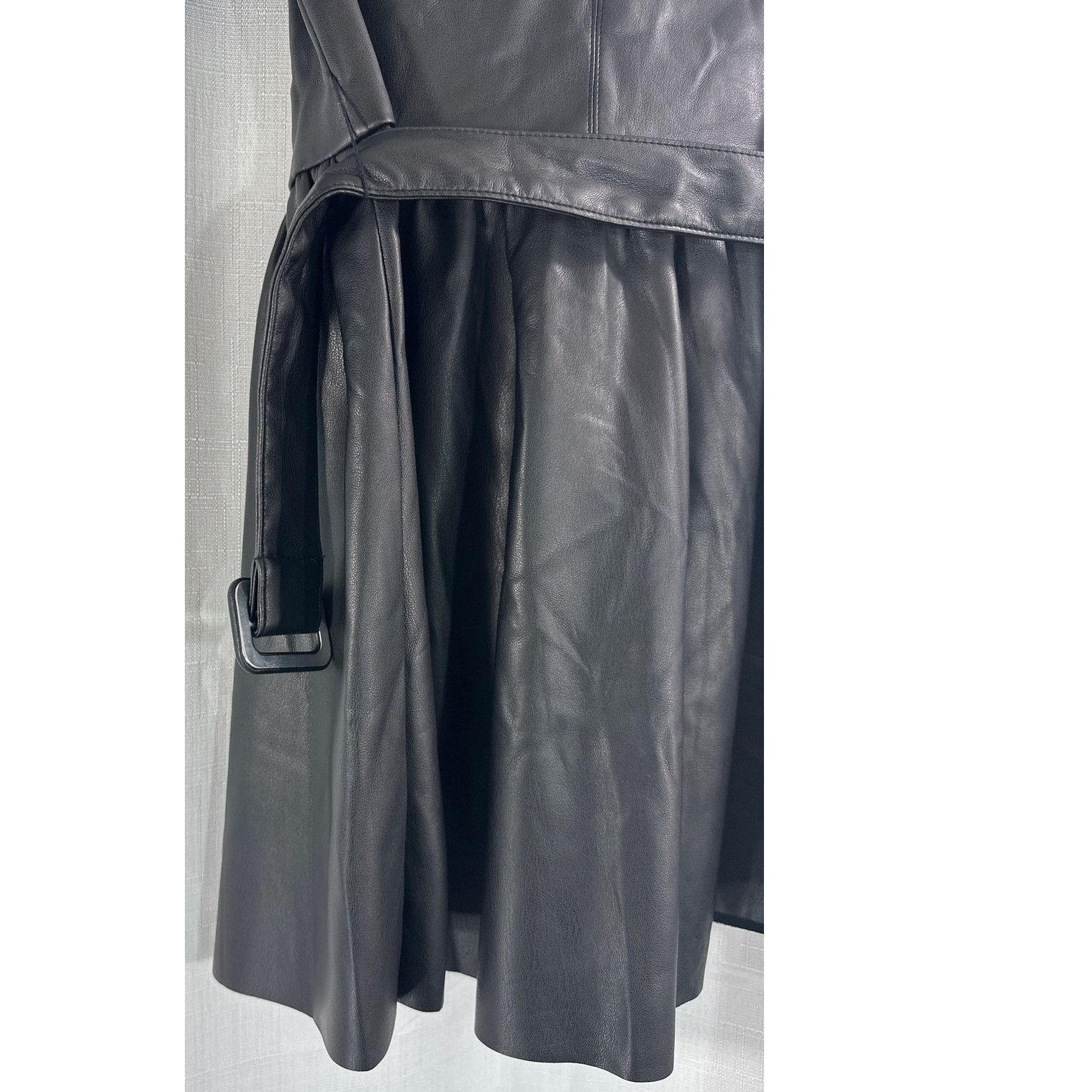 Other Mango MNG Size 5 Pleather Vegan Faux Leather Black Dress Size M / US 6-8 / IT 42-44 - 4 Thumbnail