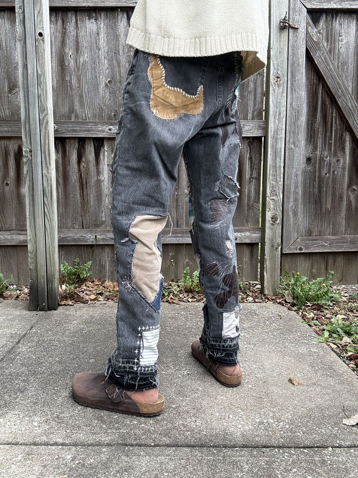 Abercrombie & Fitch Custom Rework A&F Loose Fit Jeans - Patchwork and Sashiko Size US 30 / EU 46 - 4 Thumbnail