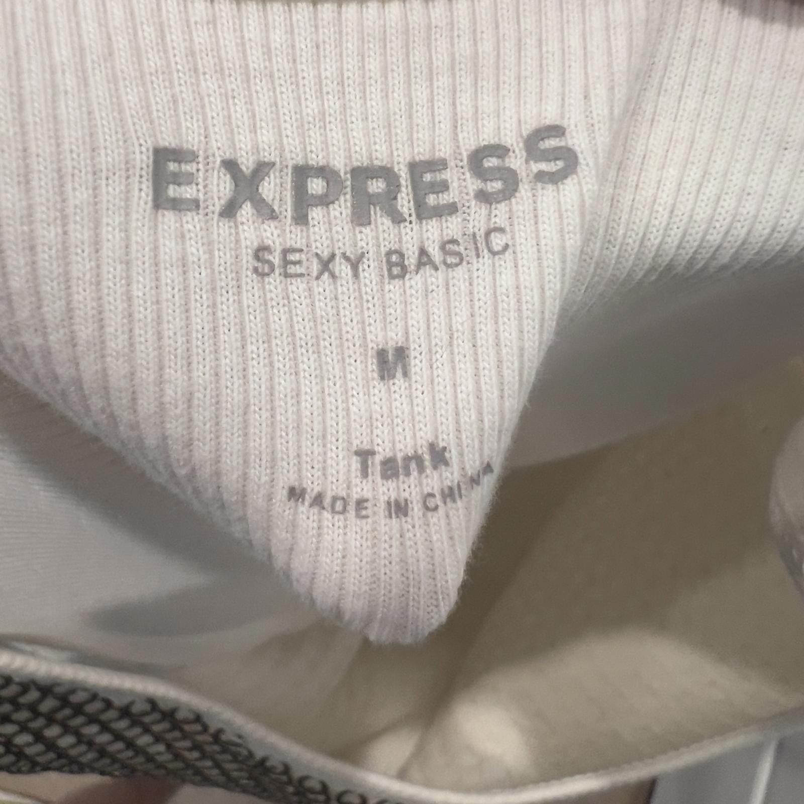 Express Express Sexy Basic White Sequin Tank Top, Size M Size M / US 6-8 / IT 42-44 - 3 Thumbnail