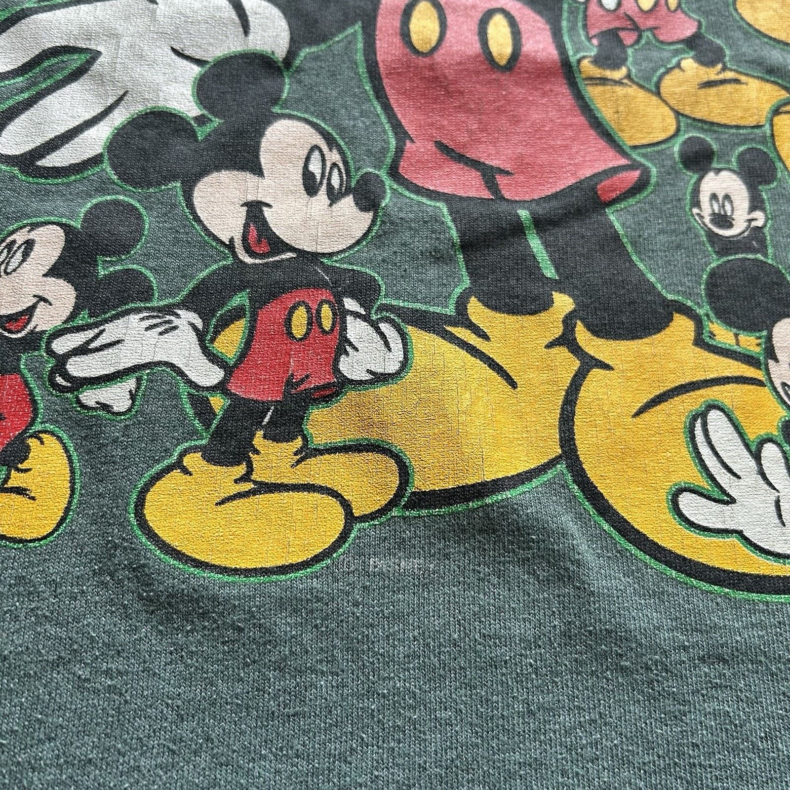 Disney × Mickey Mouse × Vintage Vintage 90s Mickey Mouse Disney T Shirt Green XL Made In USA Size US XL / EU 56 / 4 - 4 Thumbnail