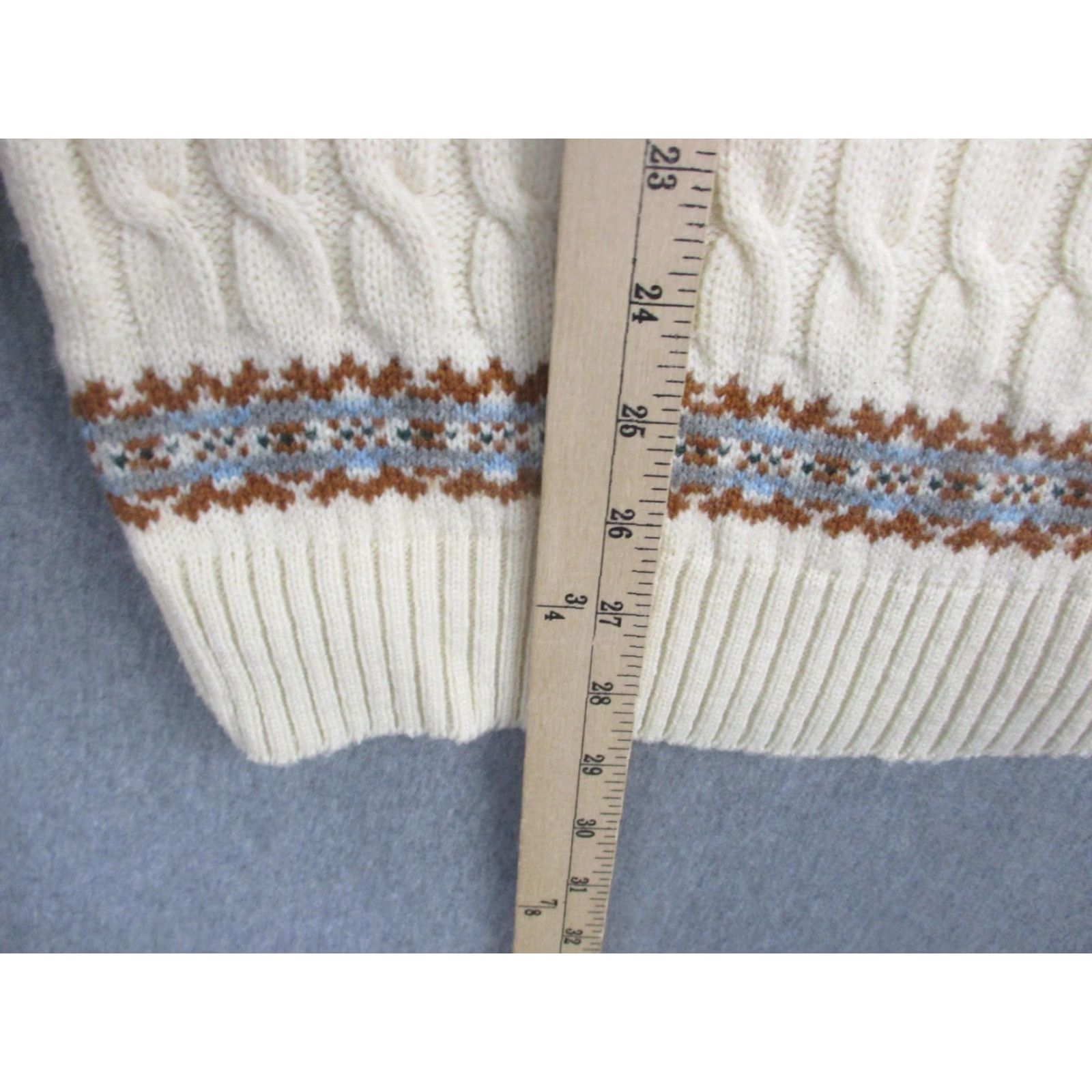 Vintage VINTAGE Lord Jeff Sweater Mens Large White Fair Isle Ski Mock Neck Pullover Size US L / EU 52-54 / 3 - 4 Thumbnail