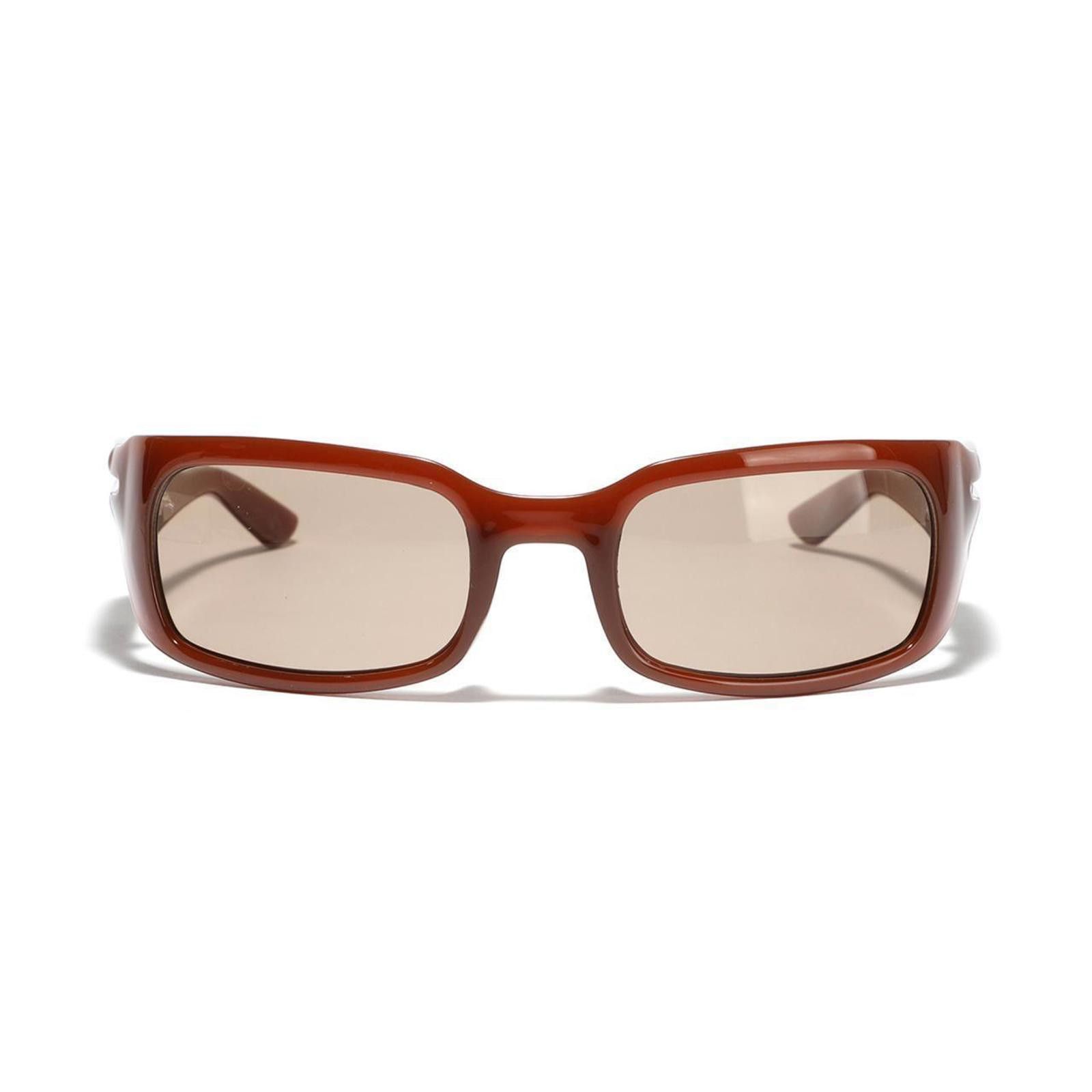 Japanese Brand Vtg Y2k Avant Garde Futuristic Caramel Rectangle Sunglasses Size ONE SIZE - 3 Thumbnail
