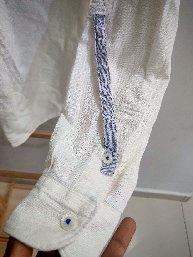 Beams Plus BEAMS White Pullover Shirt Blue Accents Anchor Buttons S Size US S / EU 44-46 / 1 - 5 Thumbnail