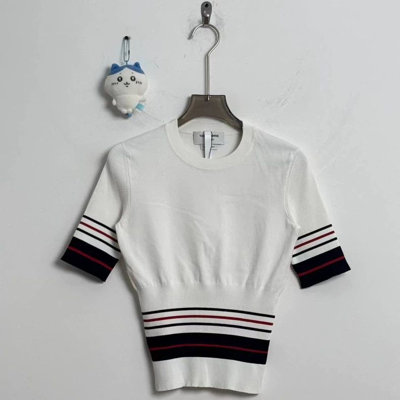 Thom Browne Thom Browne Color strip knitted short sleeve Size S / US 4 / IT 40 - 1 Thumbnail