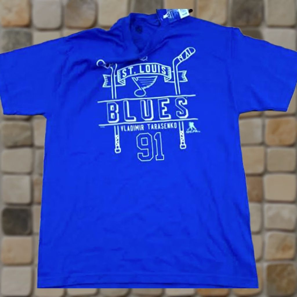 Vintage ST. Louis Blues Vladimir Tarasenko NHLPA T-Shirt NWT Large 91 Size US L / EU 52-54 / 3 - 1 Thumbnail