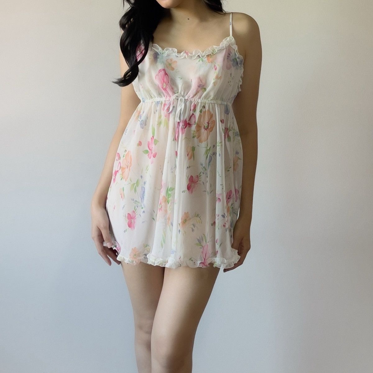 Victoria's Secret Victoria’s Secret 1990s Floral Chiffon Slip Dress (S–M) Size M / US 6-8 / IT 42-44 - 3 Thumbnail