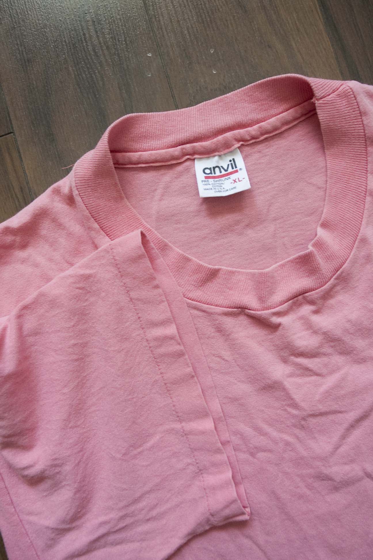 Anvil × Vintage Vtg 90s Anvil Single Stitch T Shirt Size XL Pink Plain Size US XL / EU 56 / 4 - 2 Thumbnail