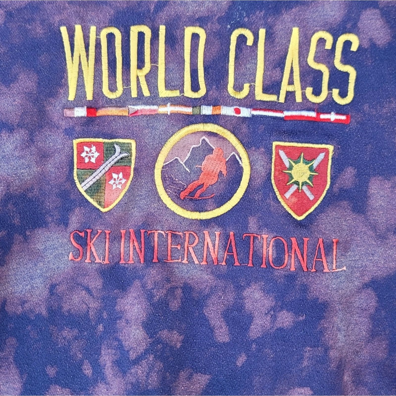 The Unbranded Brand Vtg World Class Ski International Bleach-dyed Sweatshirt Size US XL / EU 56 / 4 - 2 Thumbnail