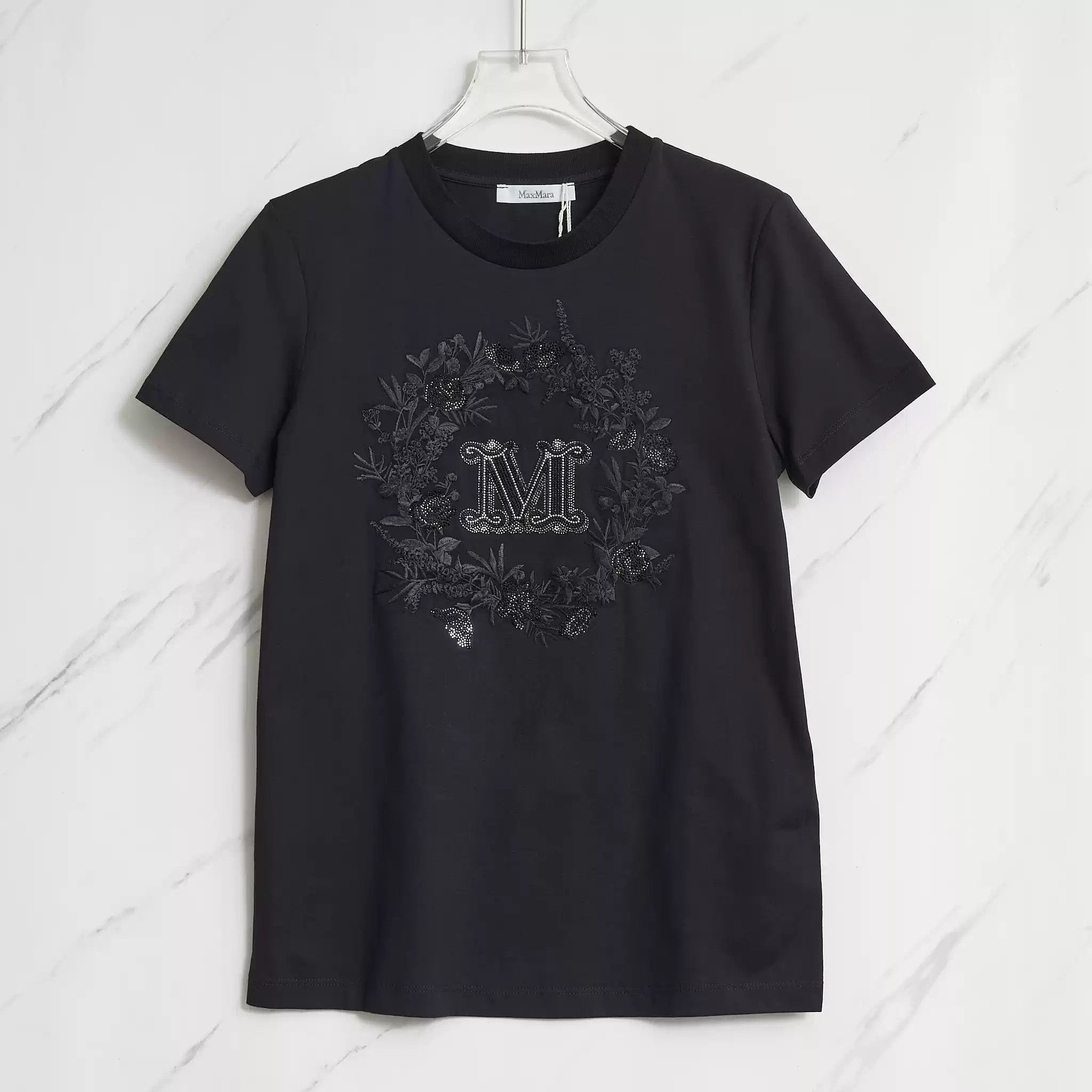 Max Mara Max Mara Women's Rhinestone Embroidered T-shirt Size M / US 6-8 / IT 42-44 - 1 Thumbnail