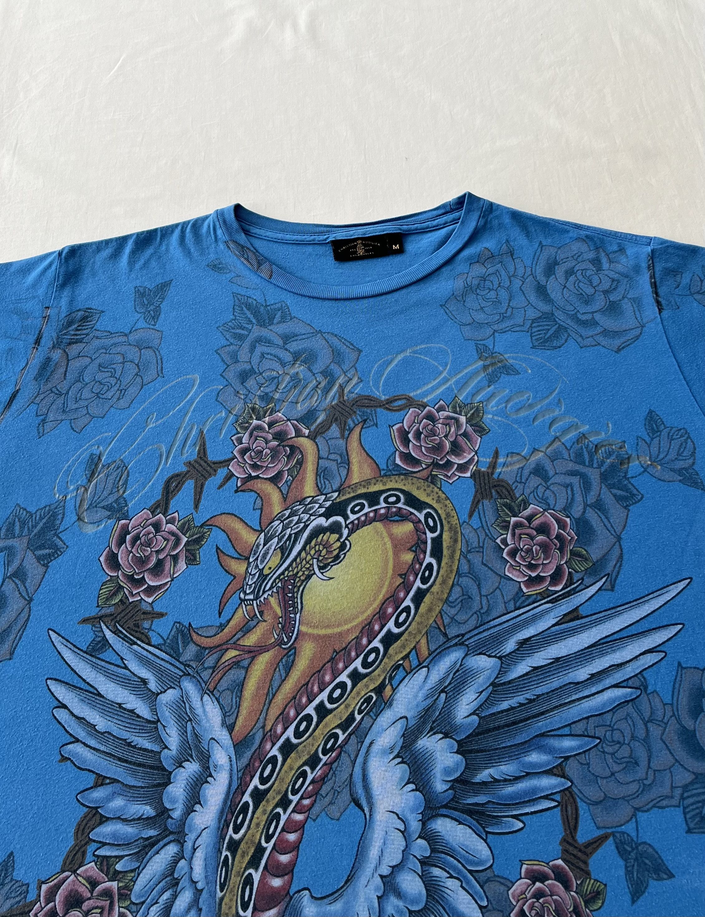 Christian Audigier Christian Audigier Ed Hardy Snake Rose Tattoo Y2k T-shirt Size US M / EU 48-50 / 2 - 4 Thumbnail