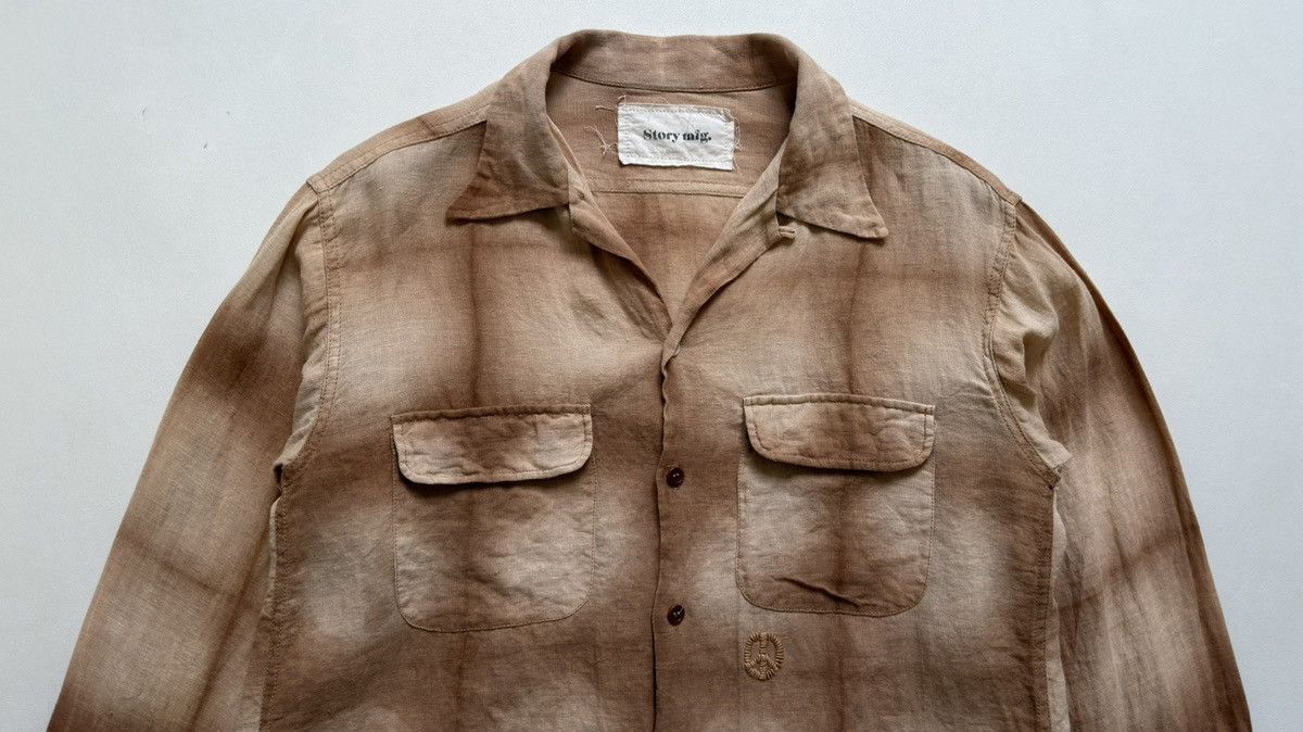 Story Mfg. Brown/Beige ‘Peace Tie Dye’ Print Shirt Size US S / EU 44-46 / 1 - 3 Thumbnail
