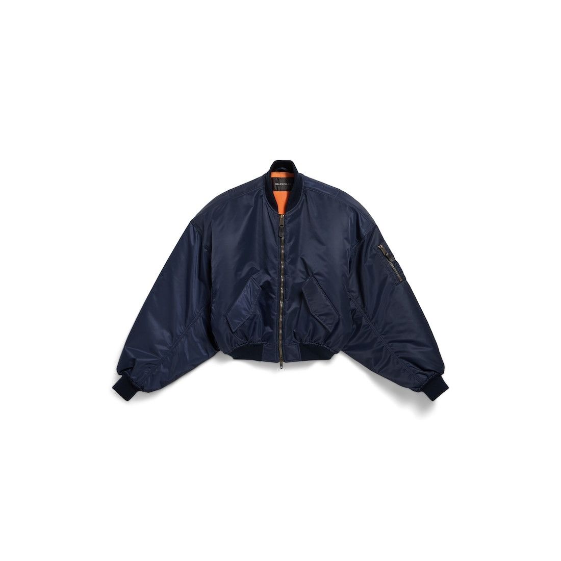 Balenciaga o1w1db10426 Round Bomber Jacket in Dark Navy Size US L / EU 52-54 / 3 - 1 Thumbnail