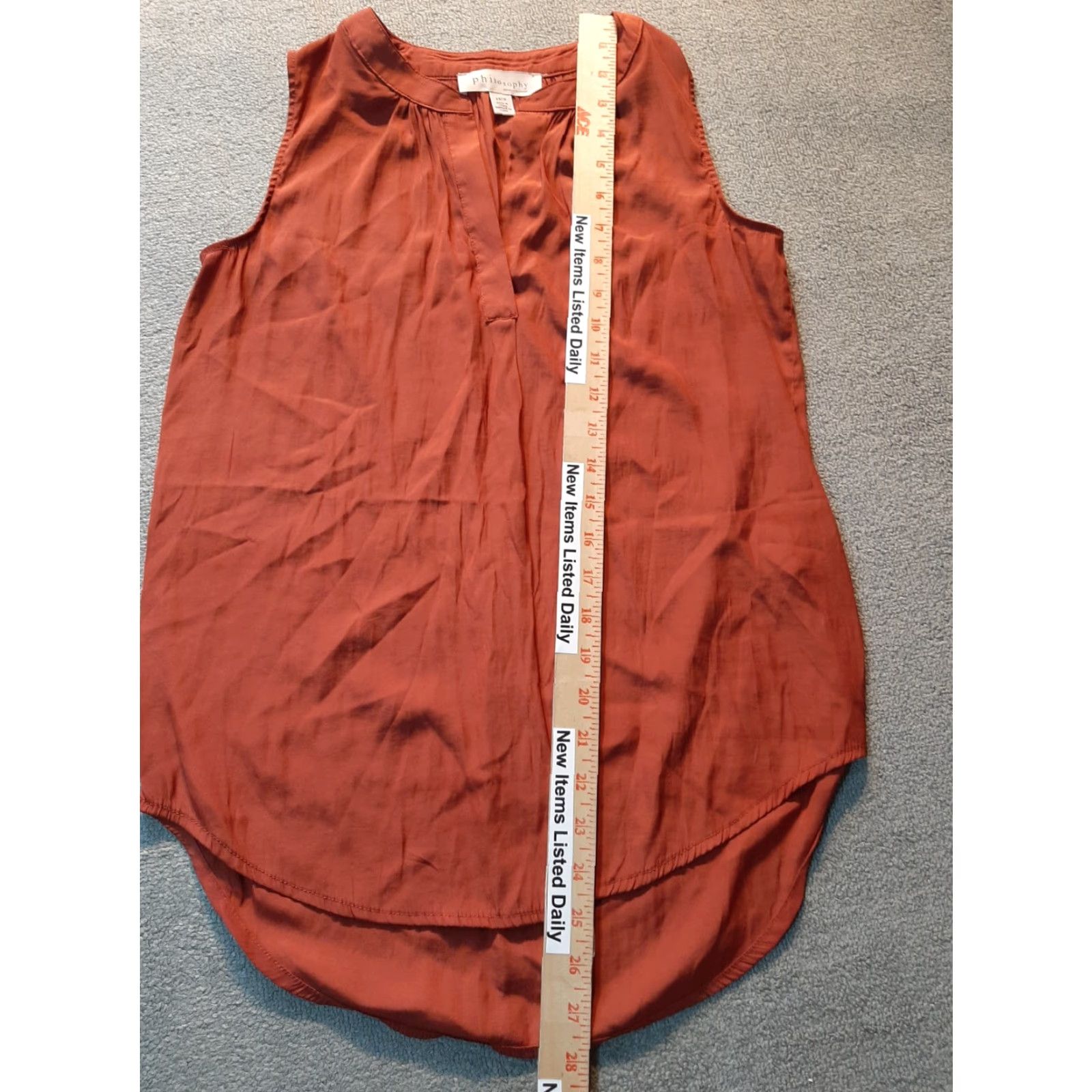 Vintage Philosophy Blouse Womens XS Sleeveless Top Copper Brown Casual Regular Shirt Size XS / US 0-2 / IT 36-38 - 3 Thumbnail