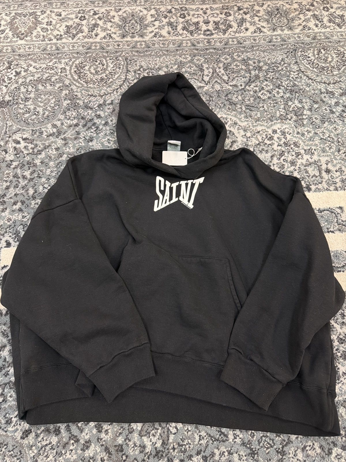 Saint Michael Saint Michael ribbon hooded sweatshirt black white Size US L / EU 52-54 / 3 - 1 Thumbnail