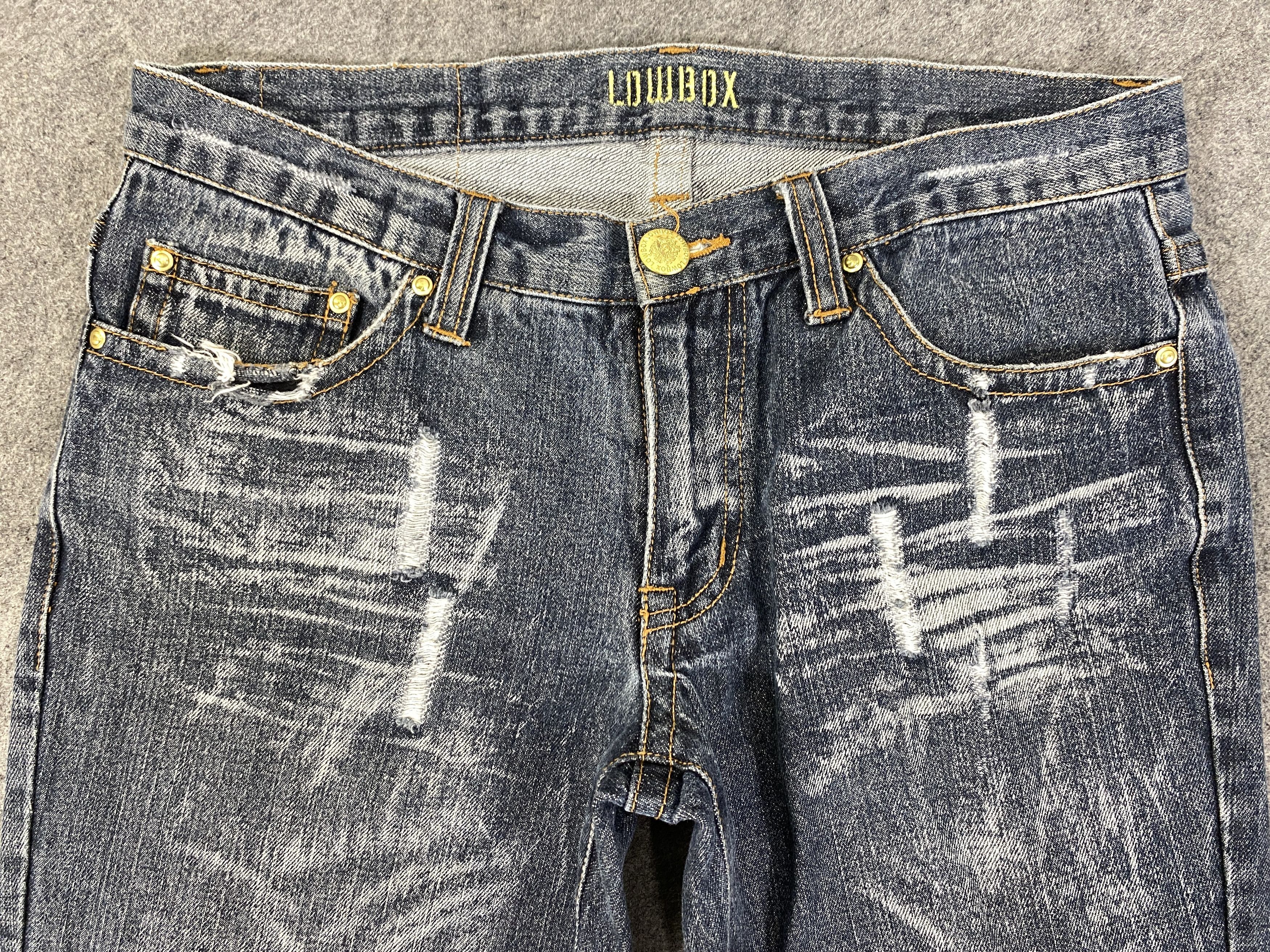 If Six Was Nine Distressed Blue LowBox Flare Jeans Denim 32x33 - JN3265 Size US 32 / EU 48 - 3 Thumbnail