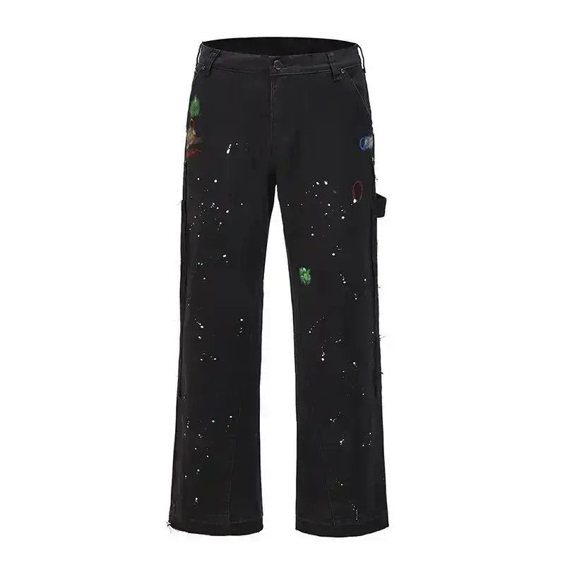 Japanese Brand Black Color Graffiti Cargo Flared Streetwear Jeans Size US 30 / EU 46 - 3 Thumbnail