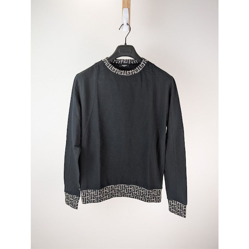 Balmain o1rshd1 Crewneck Sweatshirt in Black Size US M / EU 48-50 / 2 - 8 Thumbnail