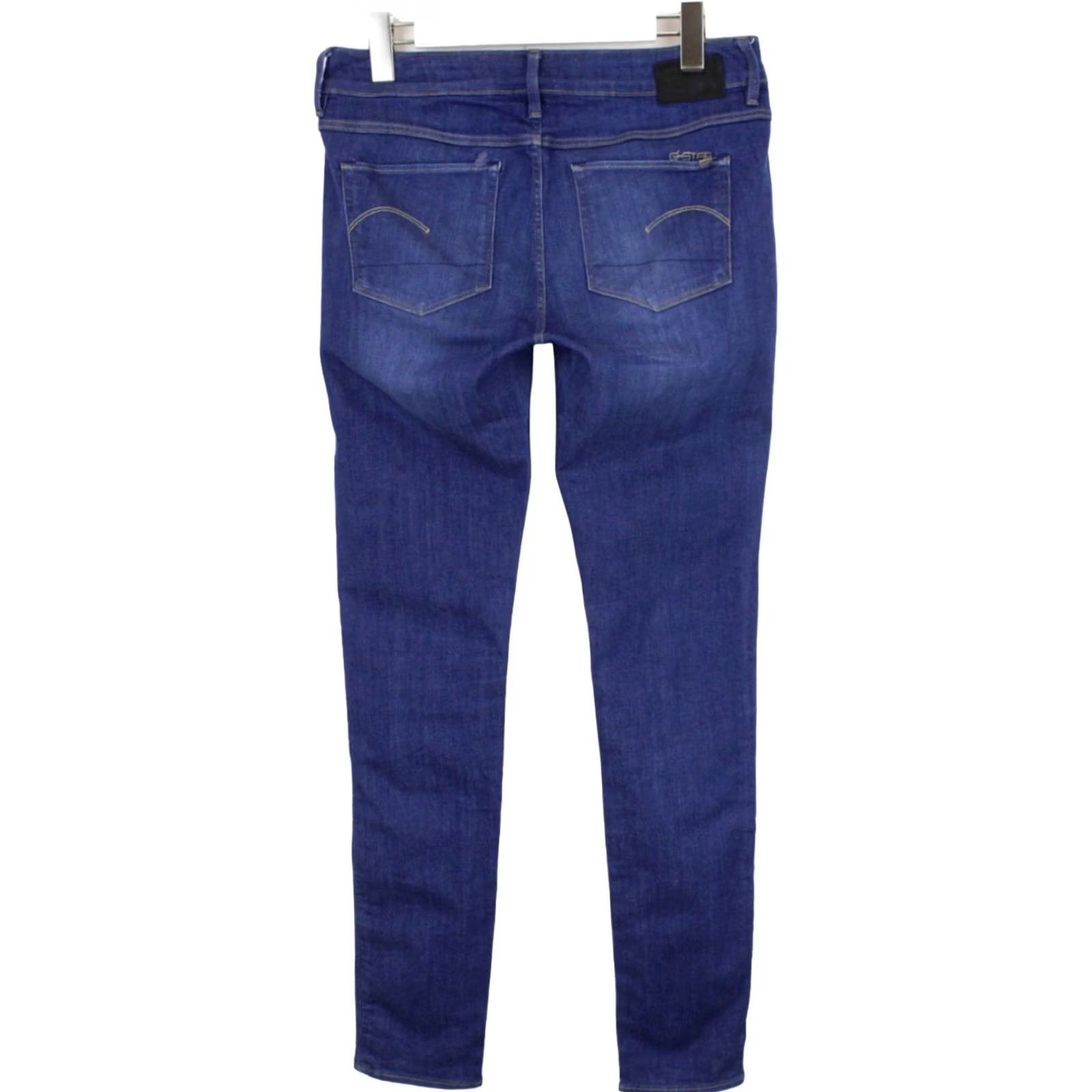 G-Star G-STAR 3301 Contour High Skinny Jeans Women's W29/L32 Stretch Whiskers Zip Fly Dark Blue Size 29" - 2 Thumbnail