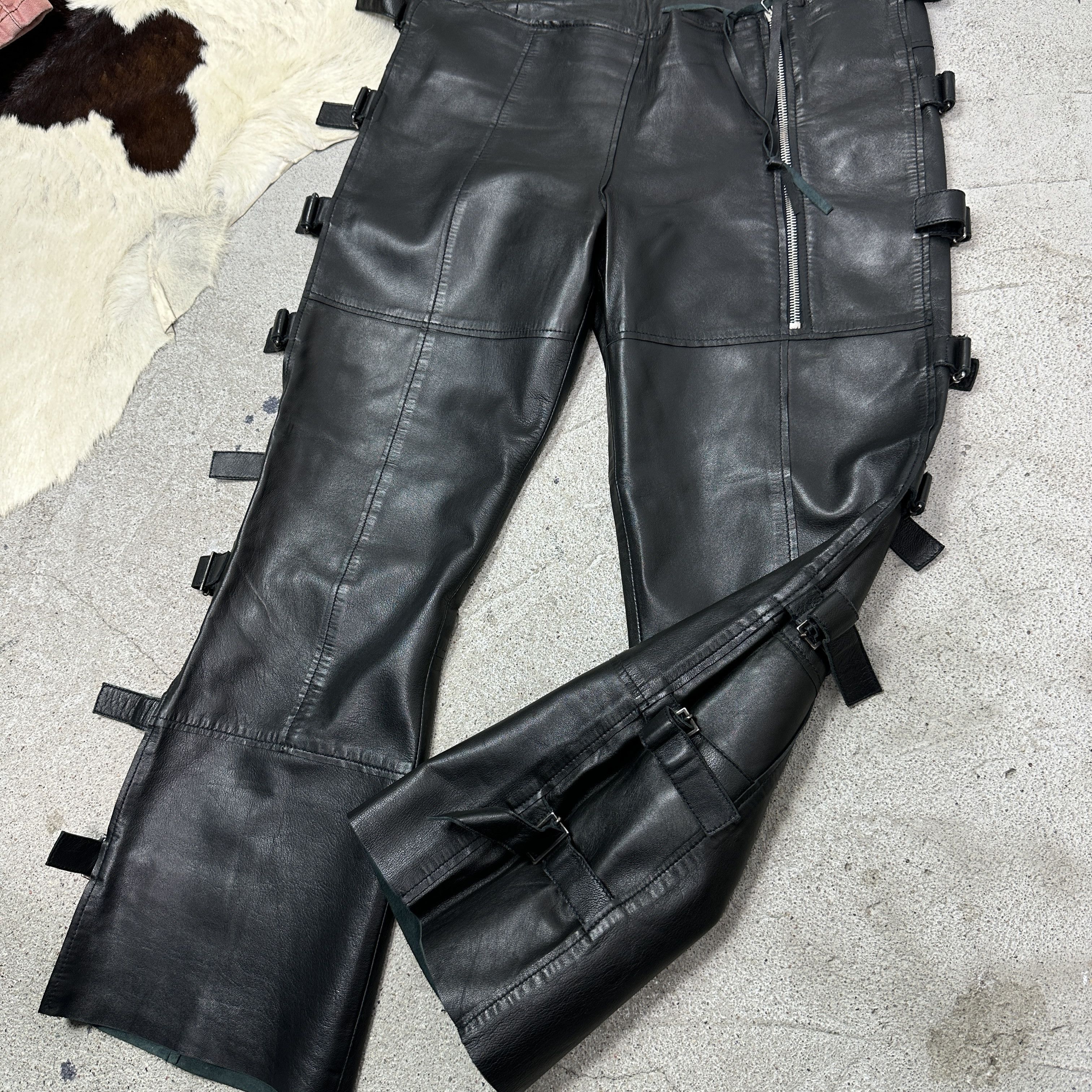 J.Lindeberg Vintage Avant Garde Lindeberg Leather Capri Sample Pants Size 29" - 6 Thumbnail
