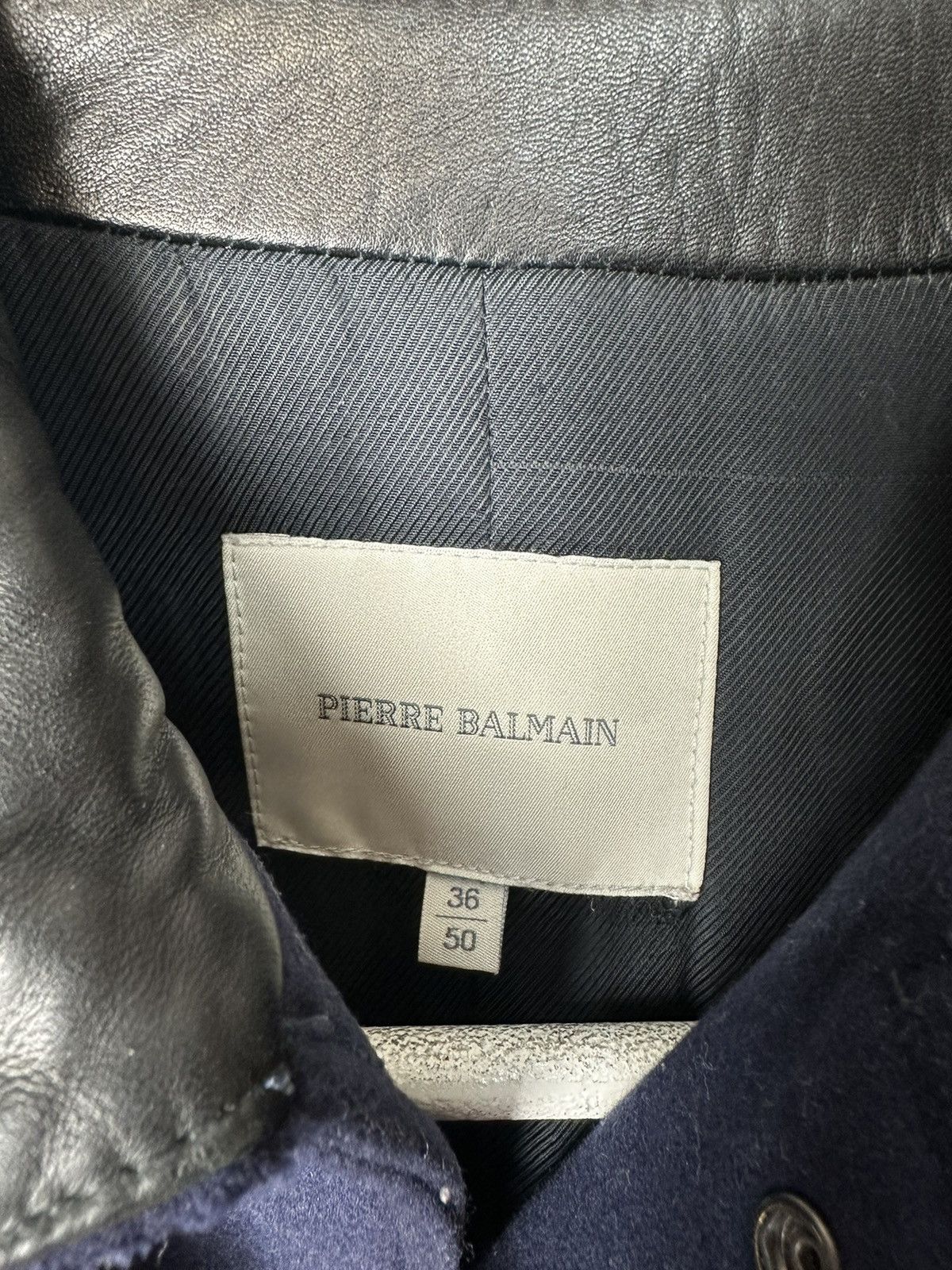 Balmain Pierre Balmain Vintage Wool Blend Leather Zip Up Coat Size50 Size XL / US 12-14 / IT 48-50 - 3 Thumbnail