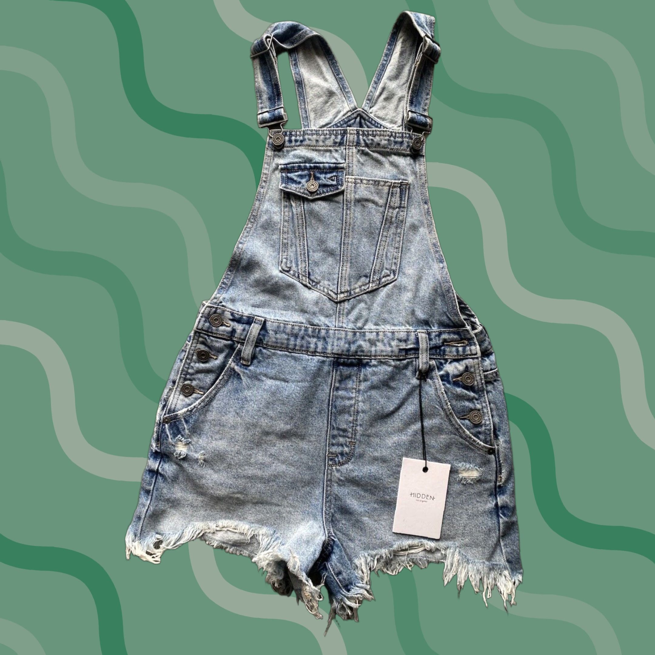 Vintage VINTAGE Hidden Los Angeles Women’s Overalls Dylan Shortall M Blue One-Piece Sleeveless Women Size 32" / US 10 / IT 46 - 1 Thumbnail