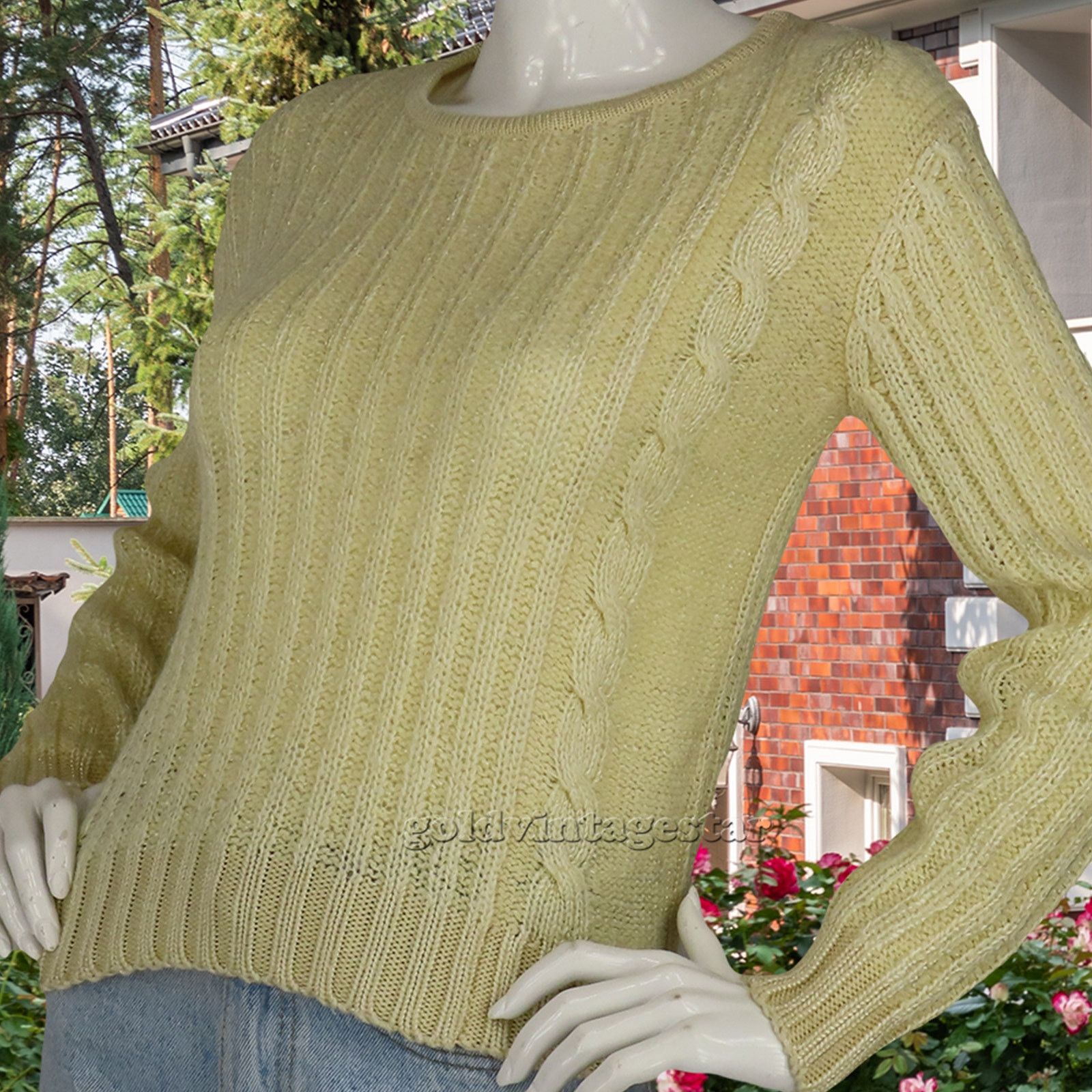Other 80s Vintage Vertical Cable Knit Pullover Cream Sweater M Size M / US 6-8 / IT 42-44 - 1 Thumbnail