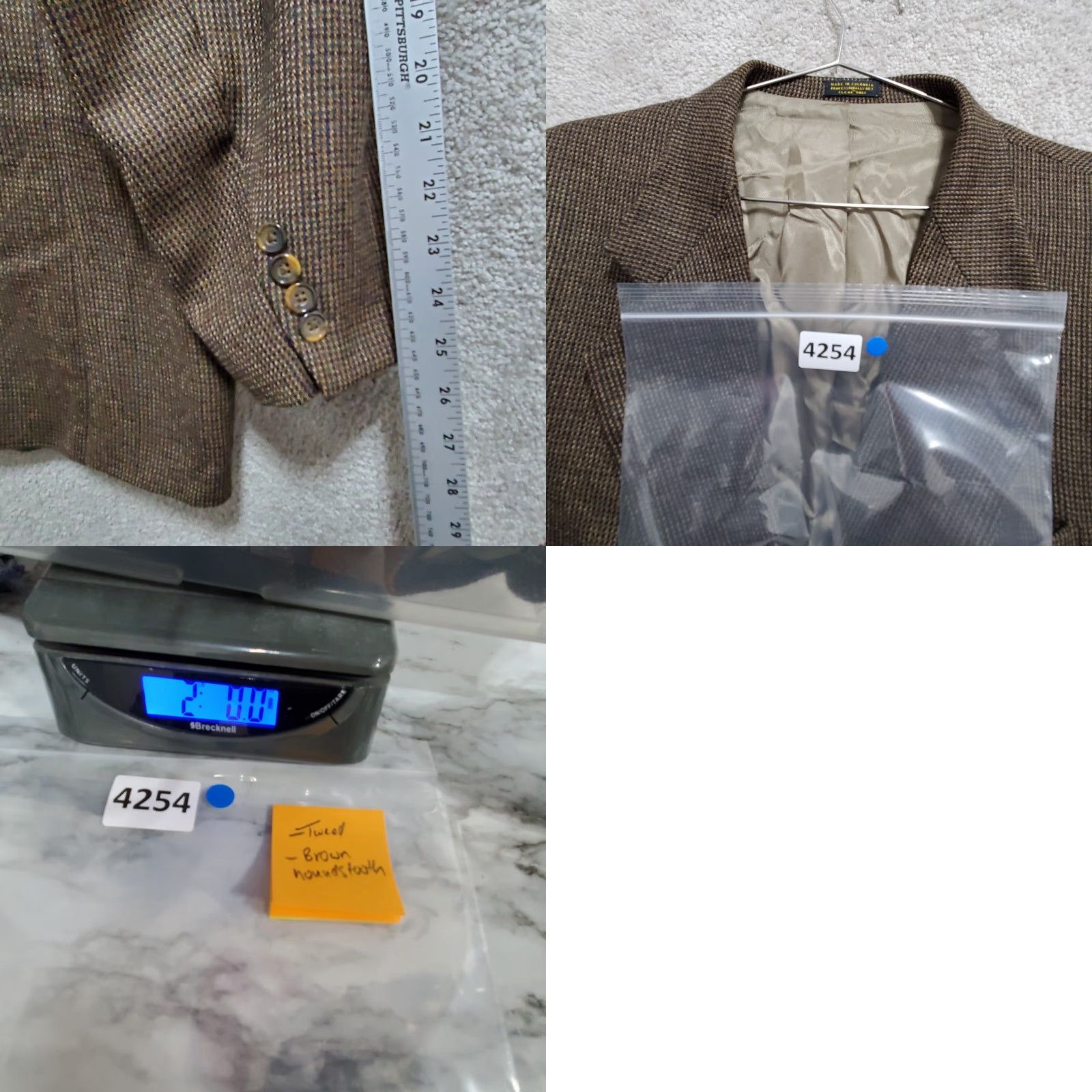 Oscar De La Renta Oscar de la Renta Blazer Men 46 L Brown Single Breasted Houndstooth Dad Grandpa Wool Tweed Notch Lapel Vintage No Size 46R - 10 Thumbnail