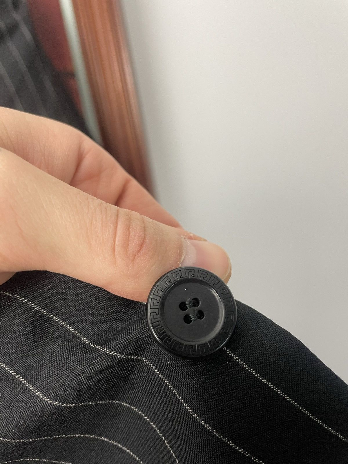 Versace Versace Suit Vintage Black Striped Rare Classy Designer Size 48L - 9 Thumbnail