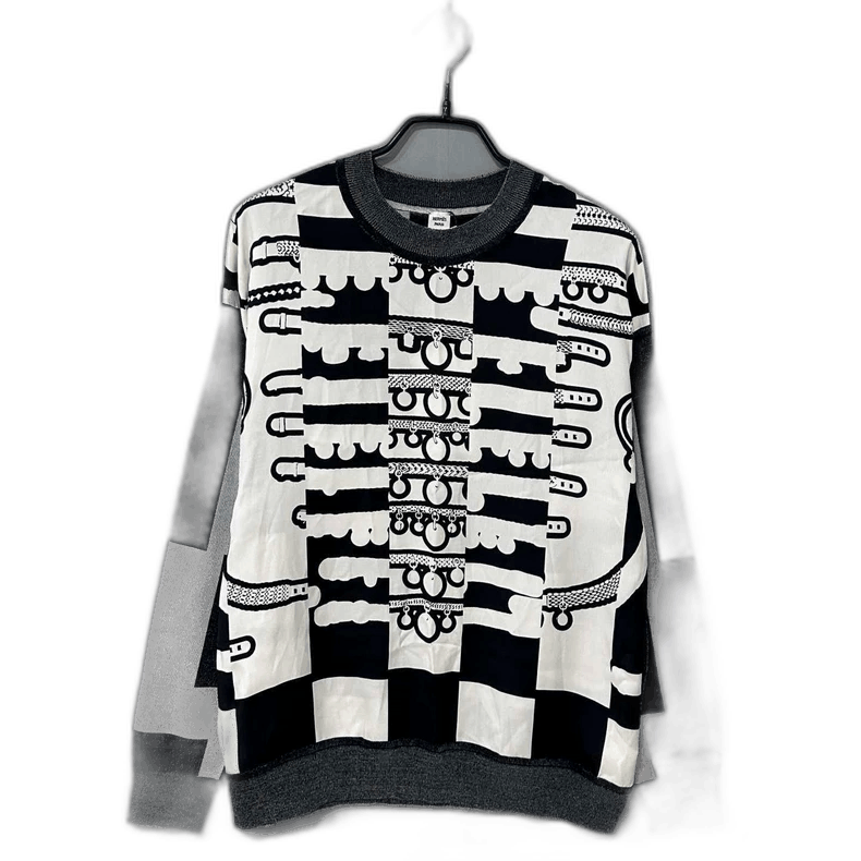 Hermes Black and White Silk Knit Sweater Size XS / US 0-2 / IT 36-38 - 1 Thumbnail