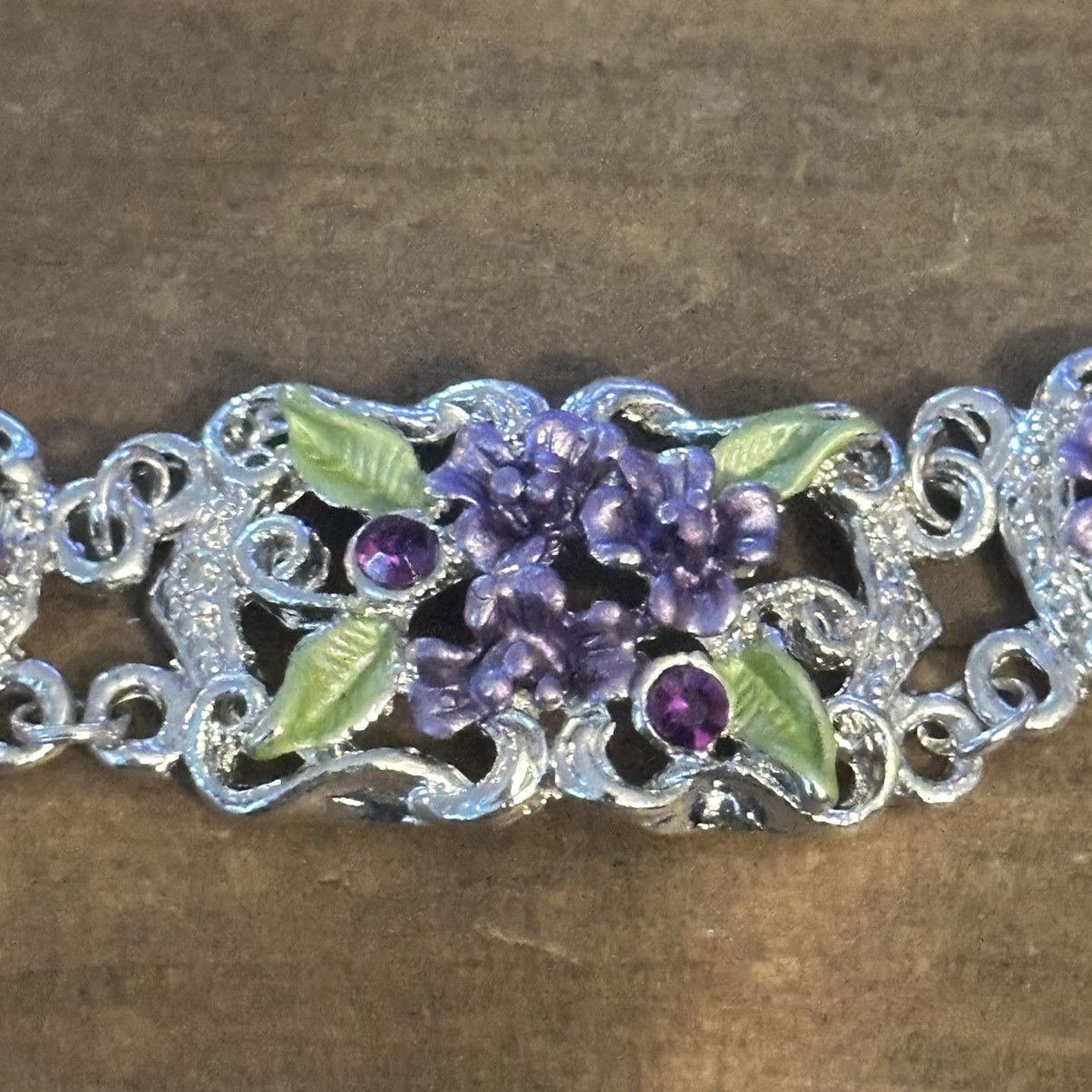 Other Filigree purple flower bracelet Size ONE SIZE - 6 Thumbnail