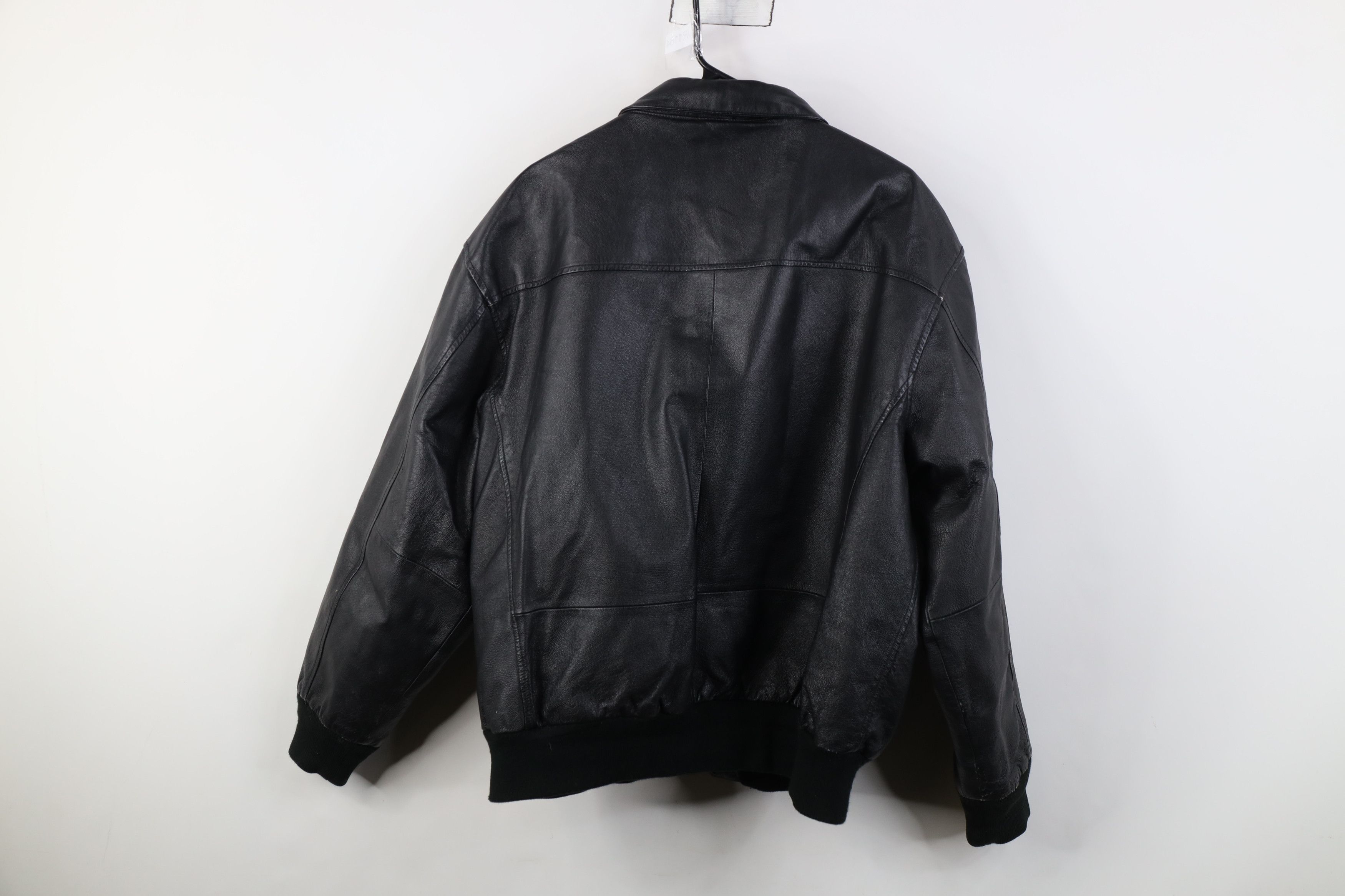 Vintage Vintage 90s Streetwear Force Leather Flight Bomber Jacket Size US XL / EU 56 / 4 - 13 Thumbnail