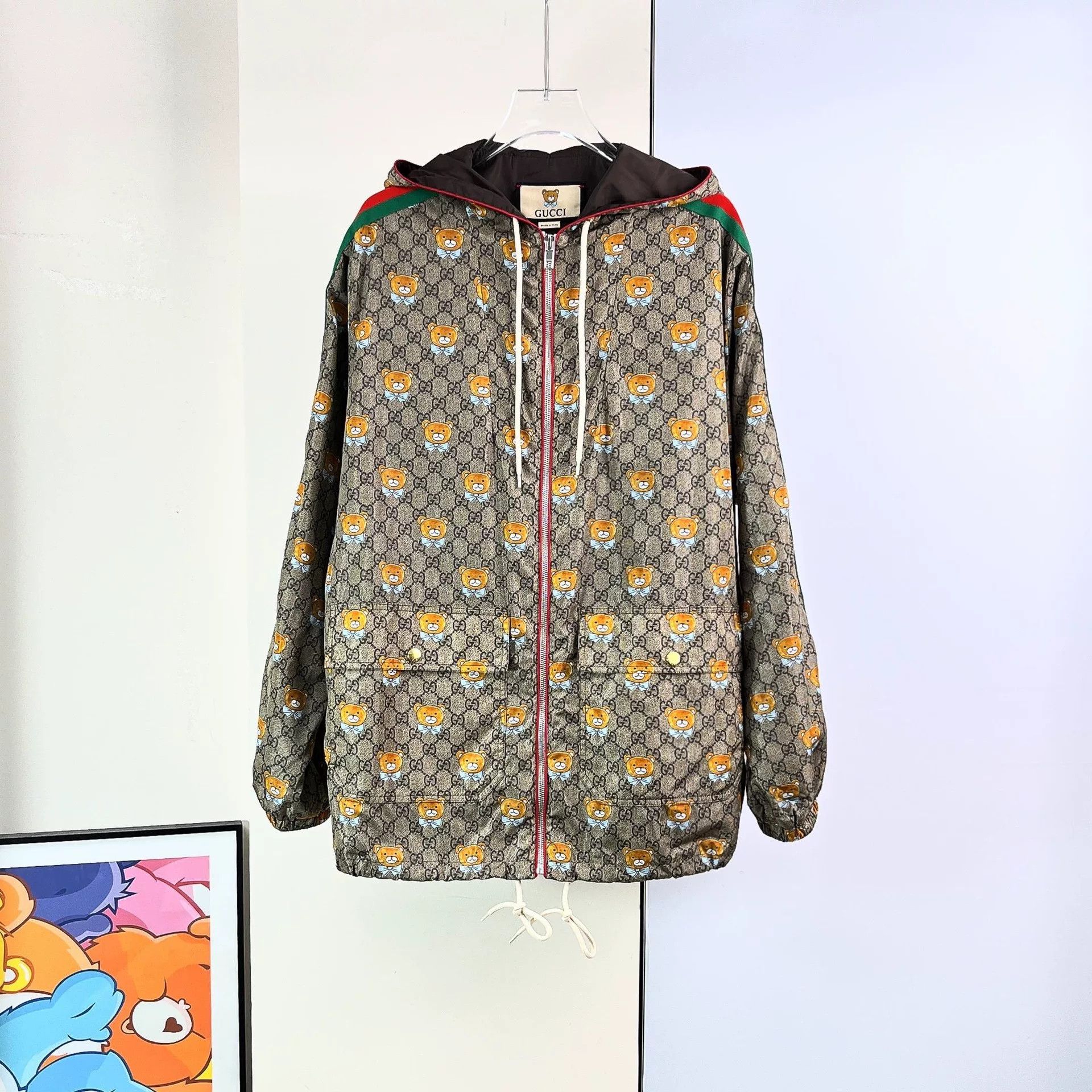 Gucci Gucci Bear Print Hooded Jacket Size US XXS / EU 40 - 1 Thumbnail