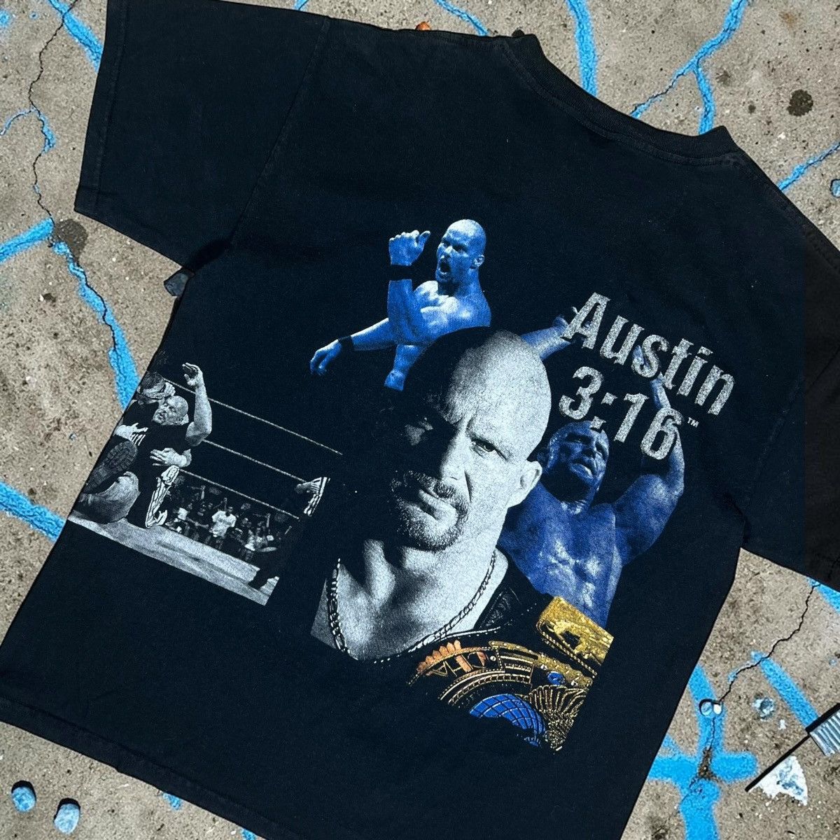 WWE Vinatge 1998 stone cold steve austin all over print wwf Size US L / EU 52-54 / 3 - 4 Thumbnail