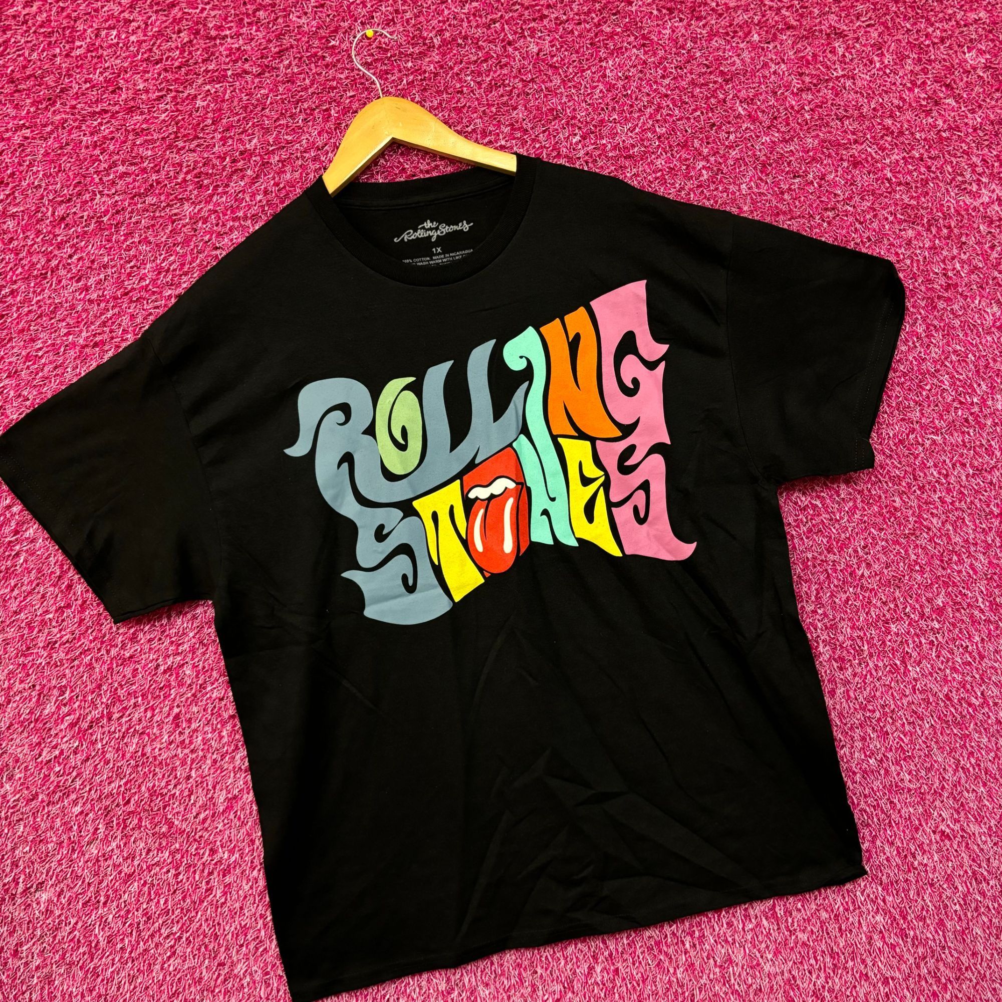 The Rolling Stones The Rolling Stones Groovy Spellout with Hot Lips Rock Tee 1X Size US XL / EU 56 / 4 - 3 Thumbnail