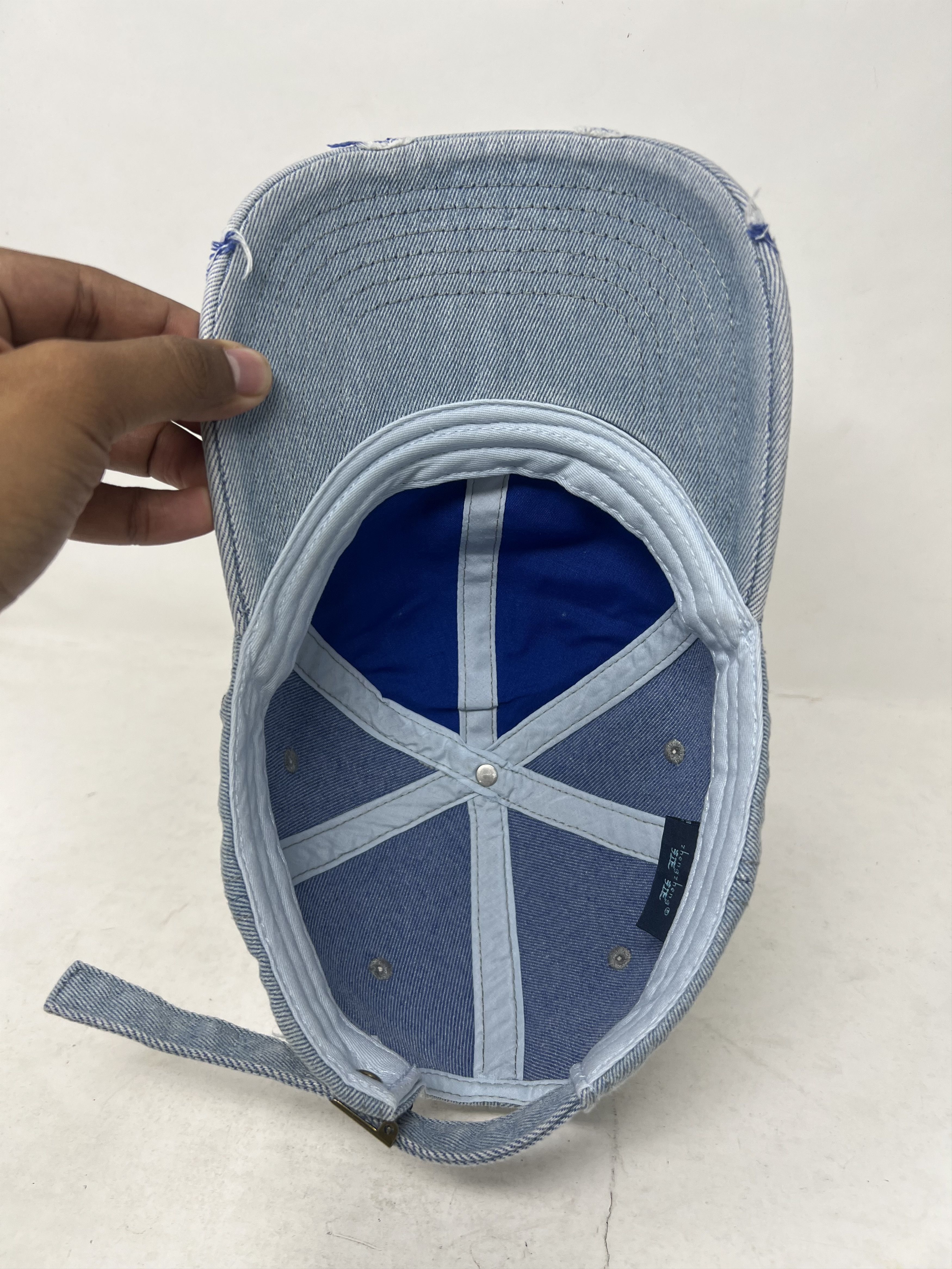 Japanese Brand Distressed Denim Ripped 1999 Embroidery Hat Cap Size ONE SIZE - 7 Thumbnail