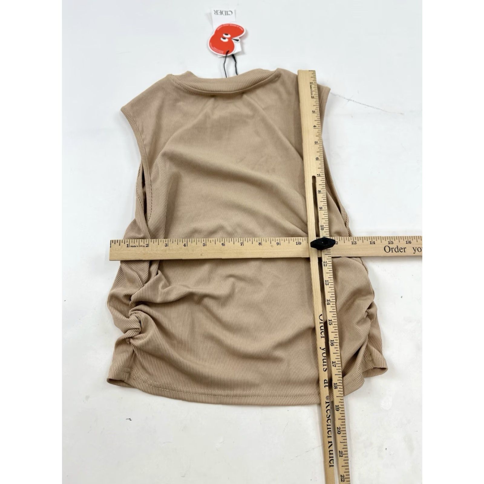 Cider Cider Crop Tank Top Women’s XL Beige Tan Ribbed NWT Size XL / US 12-14 / IT 48-50 - 6 Thumbnail