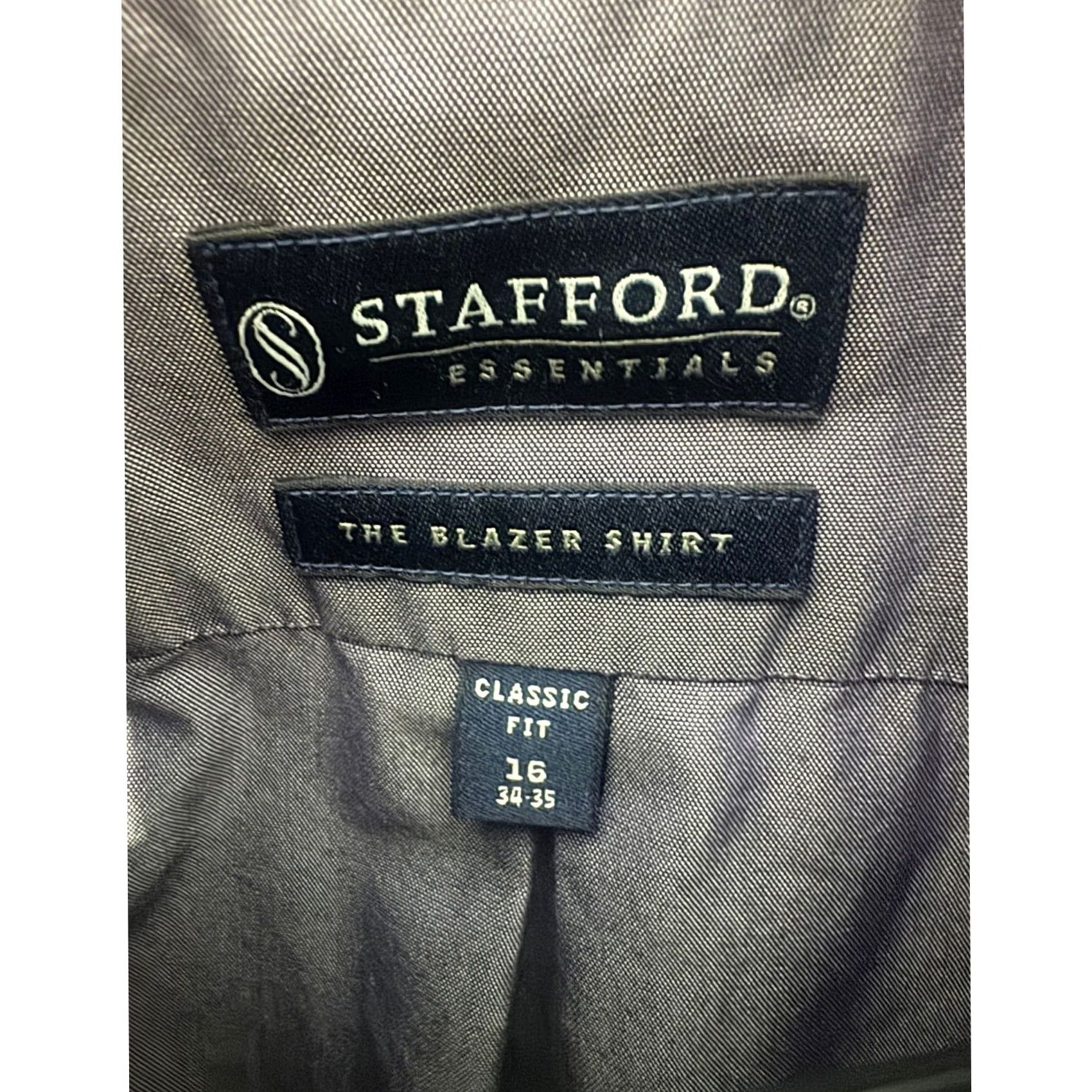 Stafford Stafford Shirt Mens 16 Purple Essentials The Blazer Button Down Size Size US L / EU 52-54 / 3 - 7 Thumbnail