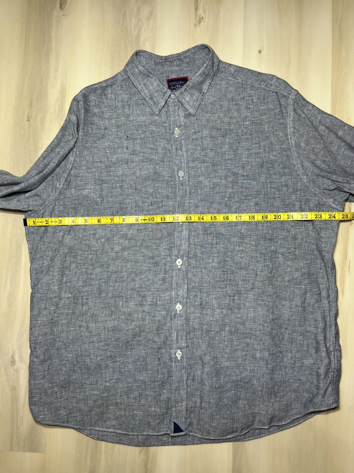UNTUCKit UNTUCKit Shirt Men’s L Charcoal Grey Strausse WR 100% Linen Size US L / EU 52-54 / 3 - 6 Thumbnail