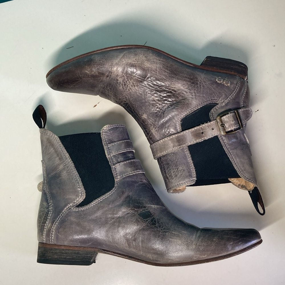Bed Stu Bed-Stu Ravine Genuine Unique Imperfect Size 8 Gray Leather Booties Bench Made Size US 8 / IT 38 - 10 Thumbnail