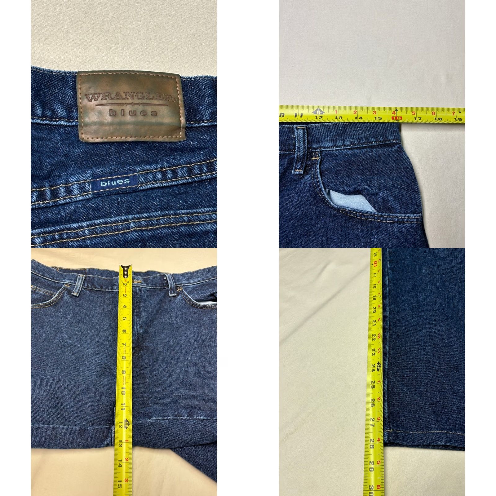 Wrangler Wrangler Blues Jeans Dark Wash 32x30 Relaxed Fit Denim Men WB101AD 5-Pocket Wide-Leg Cotton Green? Size US 32 / EU 48 - 8 Thumbnail