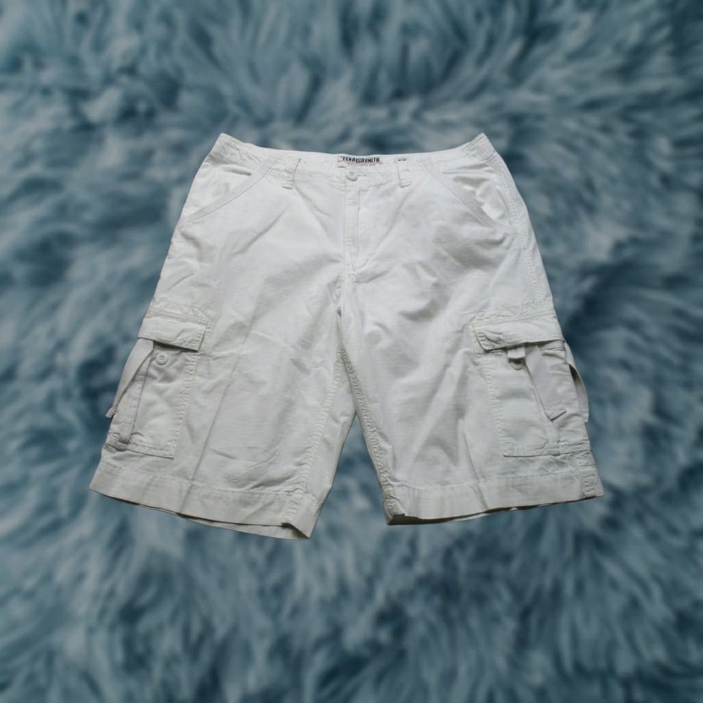 Ecko Unltd. Ecko Unltd. Cargo Shorts Mens 36 White Relaxed Drawstring Hem Utility Baggy Y2K Size US 36 / EU 52 - 1 Thumbnail