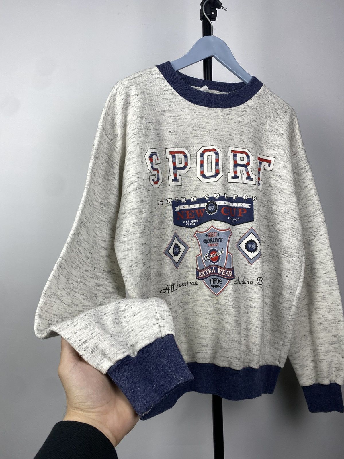 Vintage VINTAGE 90s BOXY USA Sport Big logo blank sweatshirt Size US M / EU 48-50 / 2 - 2 Thumbnail