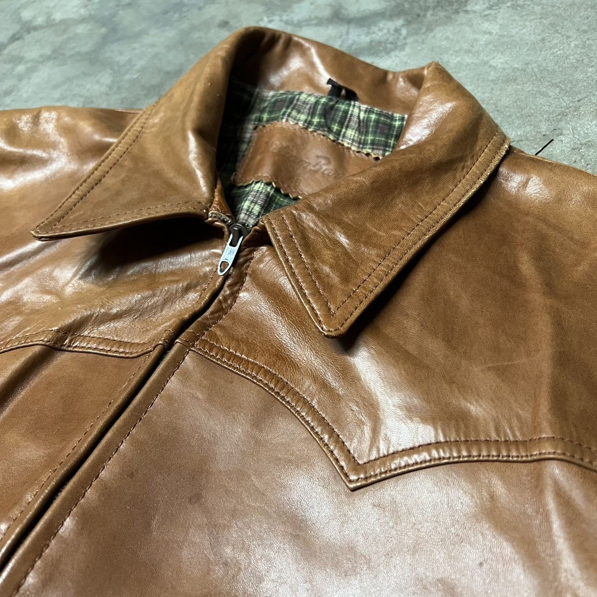 Vintage Vintage 70’s William Barry 🇺🇸 Light-Brown Leather Jacket Size US M / EU 48-50 / 2 - 4 Thumbnail