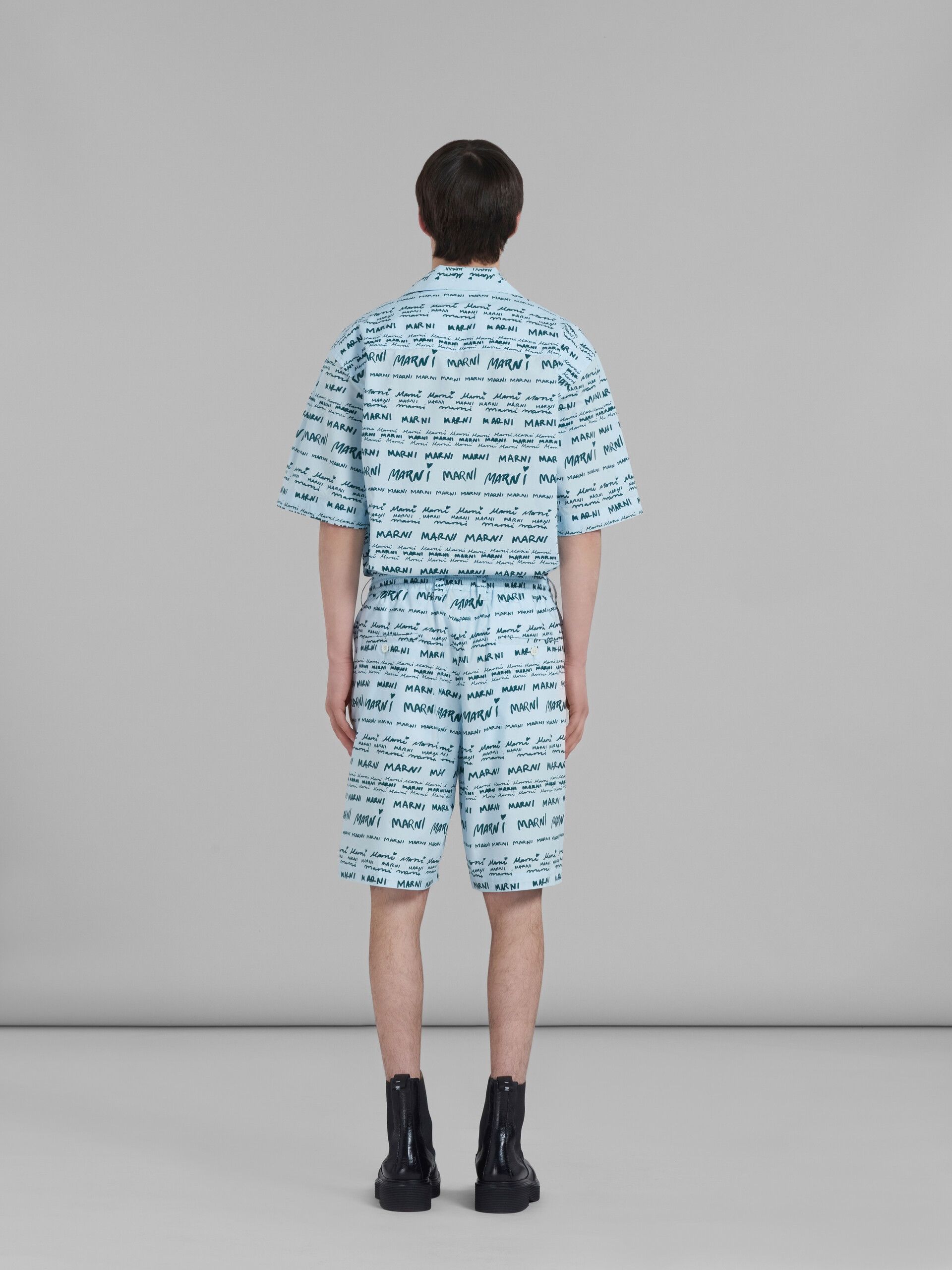Marni o1w1db10125 Poplin Shorts in Navy Blue/Light Blue Size US 30 / EU 46 - 3 Thumbnail