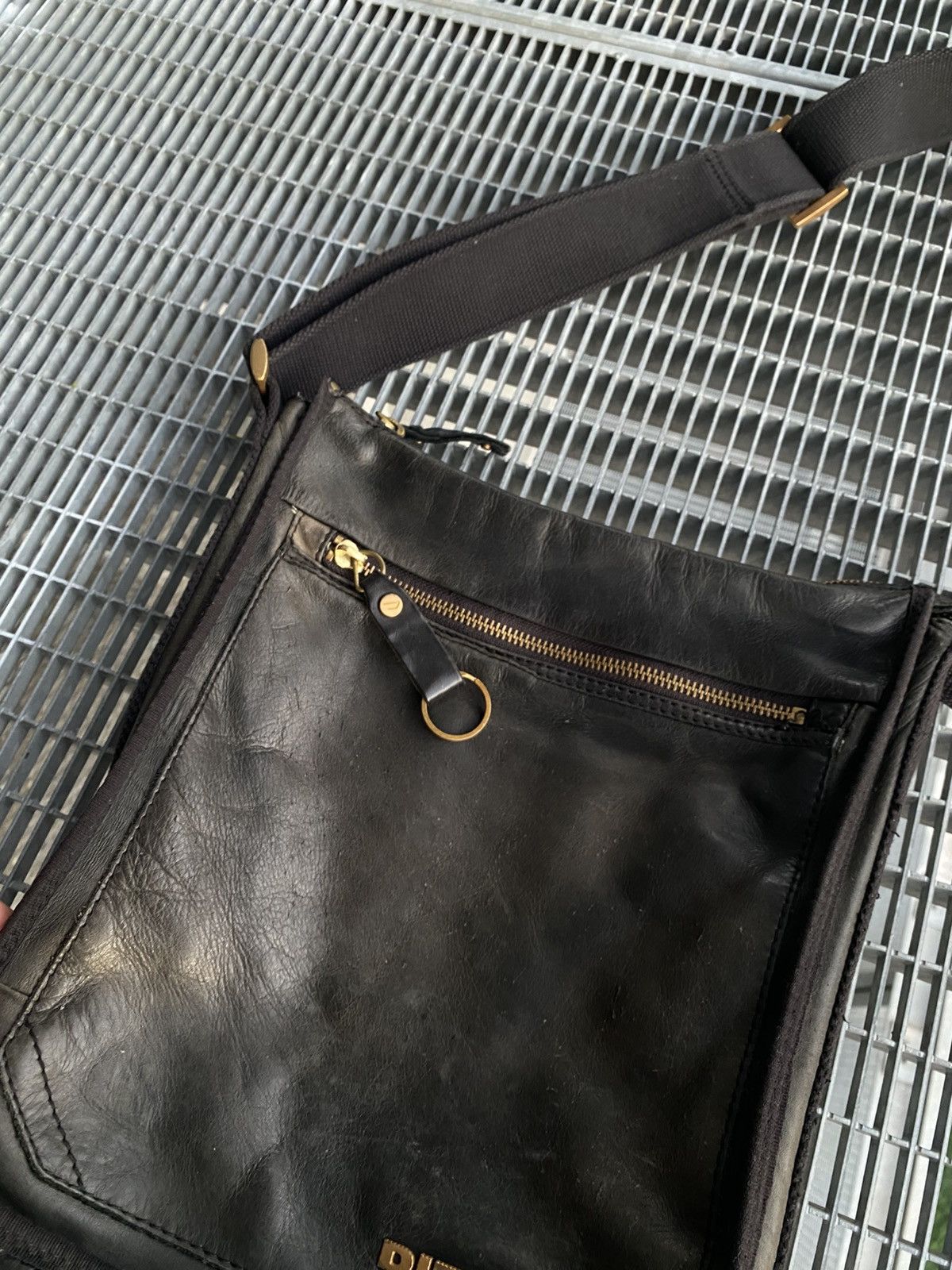 Vintage Diesel Ash Leather Crossbody Bag
