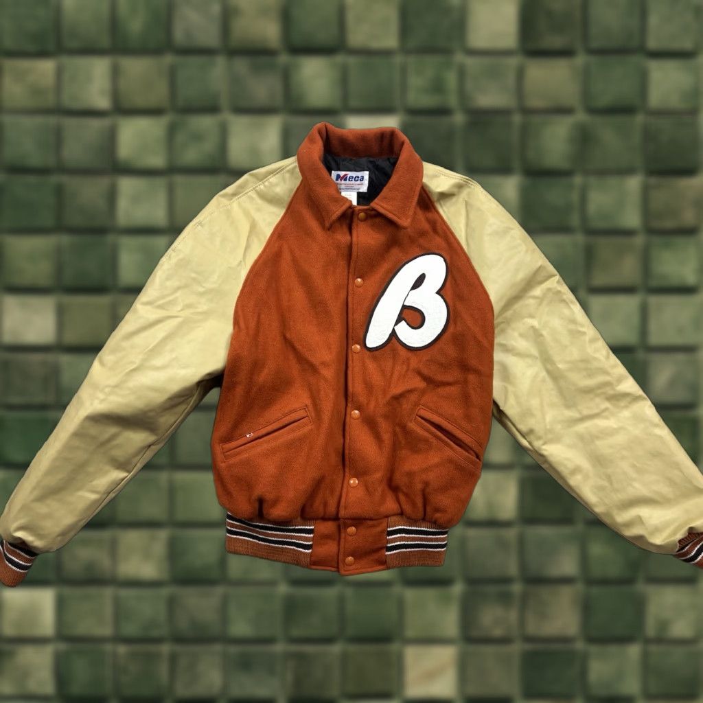Vintage VINTAGE Howe Athletic Apparel Varsity Jacket Orange L Mens Wool Satin Mid-Length Size US L / EU 52-54 / 3 - 1 Thumbnail