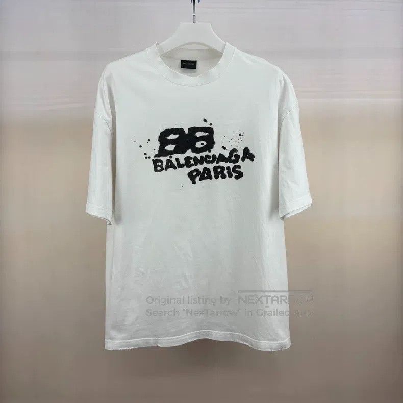 Balenciaga Balenciaga White splatter printed short-sleeve Size US XL / EU 56 / 4 - 1 Thumbnail