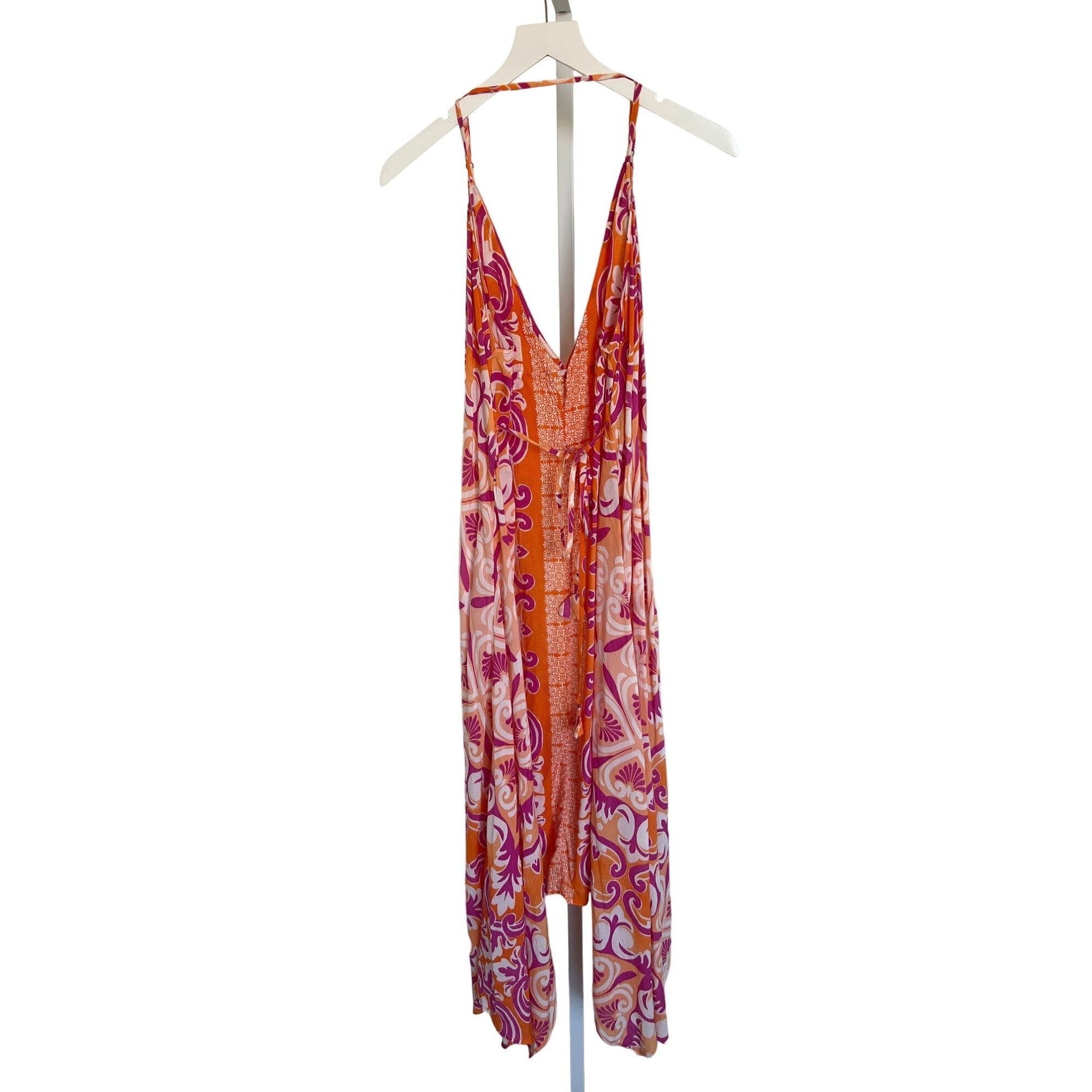 Anthropologie Anthropologie Orange Print Cover-Up Midi Dress Size XS / US 0-2 / IT 36-38 - 7 Thumbnail